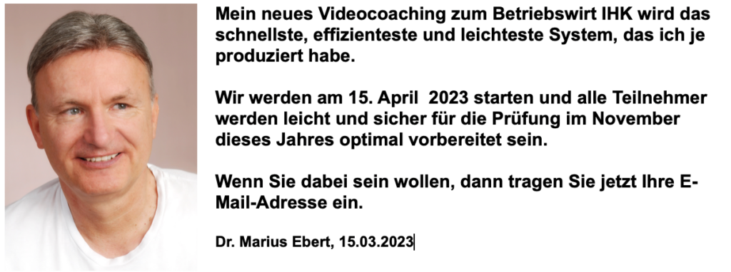 Betriebswirt IHK: Handlungsbedarf, neuer Rahmenstoffplan